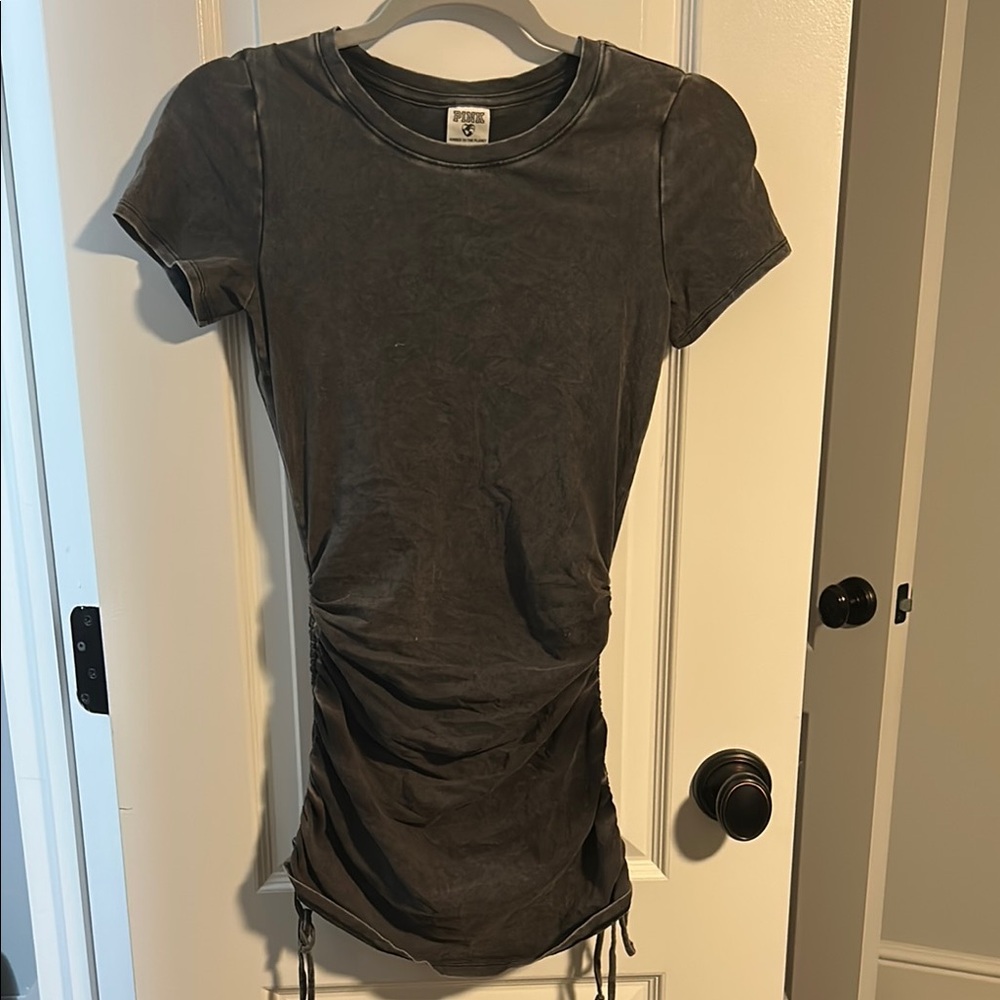 Pink Women's Gray Ruched Coverup Dress